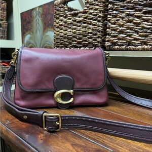 Coach Soft Tabby Crossbody Bag Glovetanned Leather WINE C5261